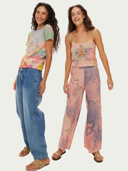 מישל מכנסי סריג רחבים