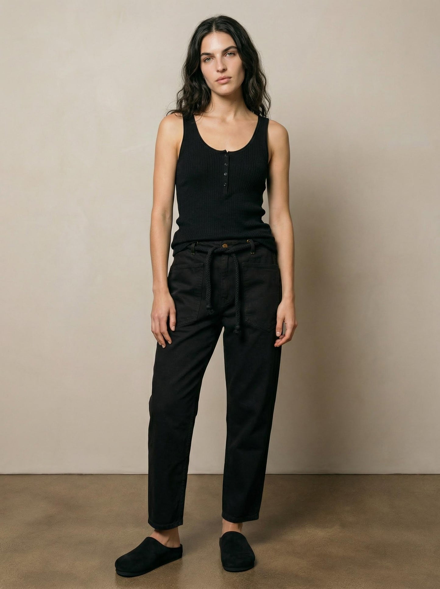 Linen knit tank top