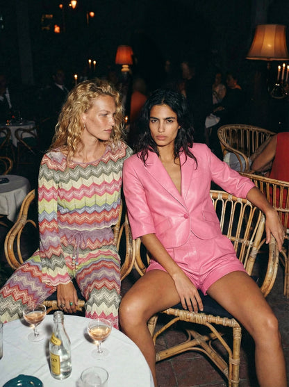 מכנס סריג רגל רחבה