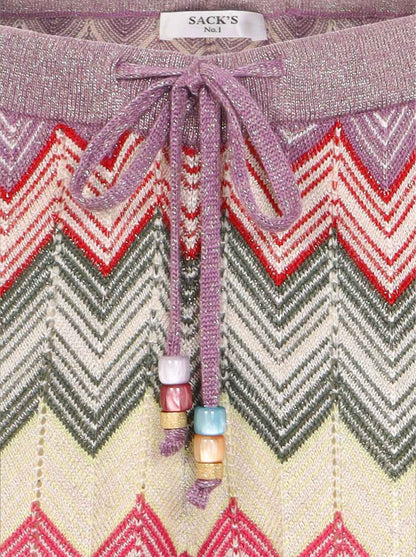 מכנס סריג רגל רחבה