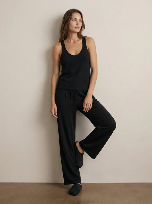 מכנס מודאל רגל רחבה