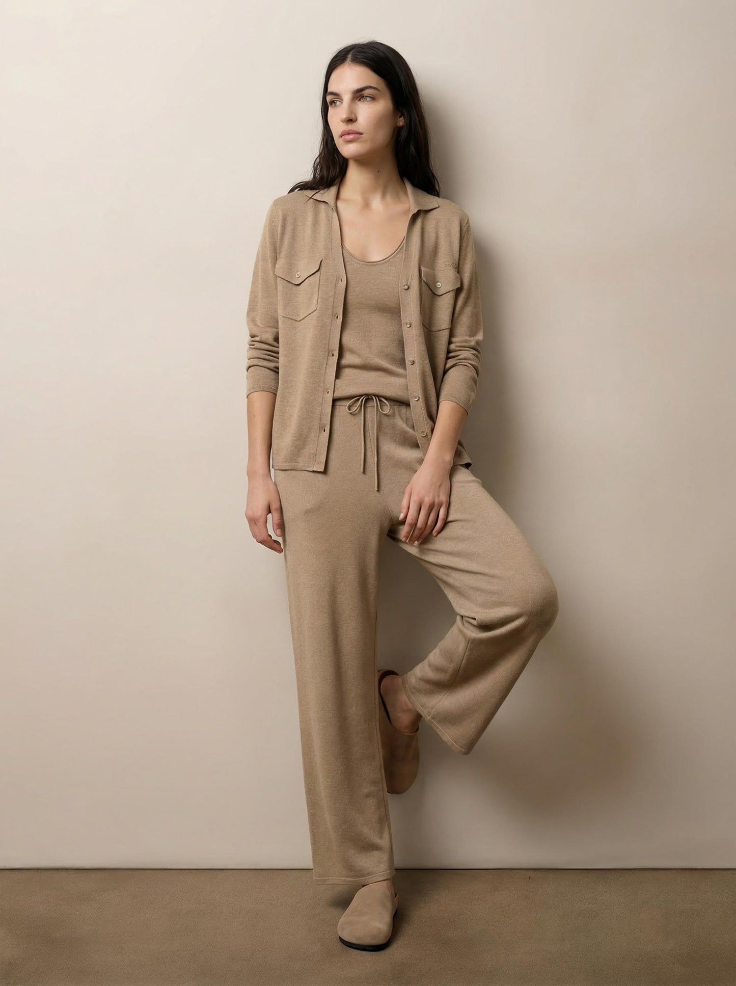 מכנס מודאל רגל רחבה