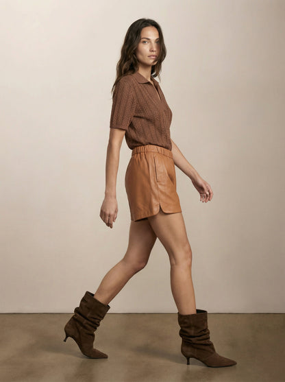 Leather shorts