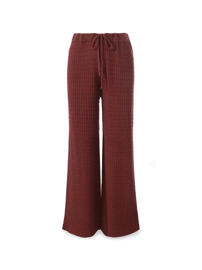 Wool cable-knit trousers