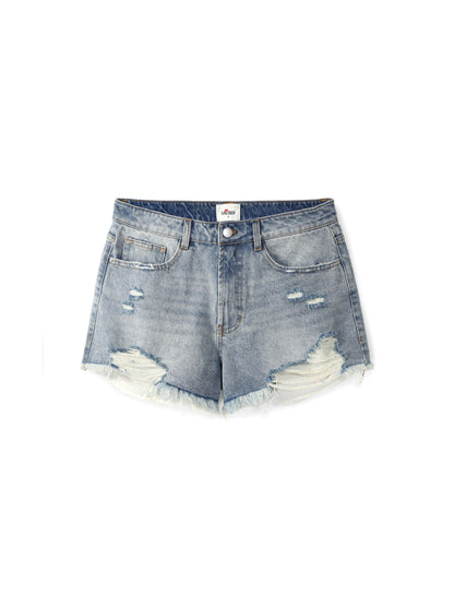 Ripped denim shorts