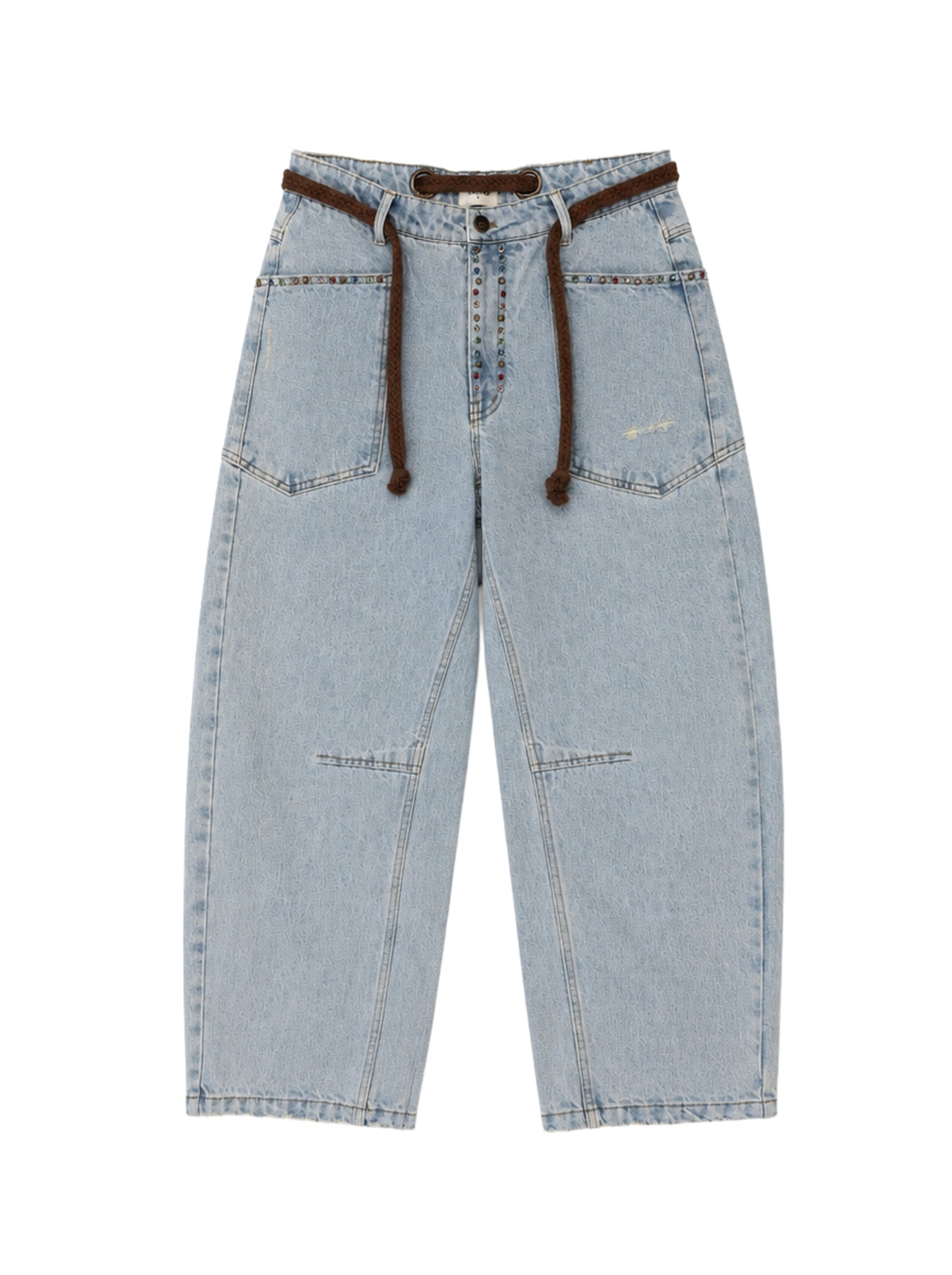 Studded Barrel-leg Jeans