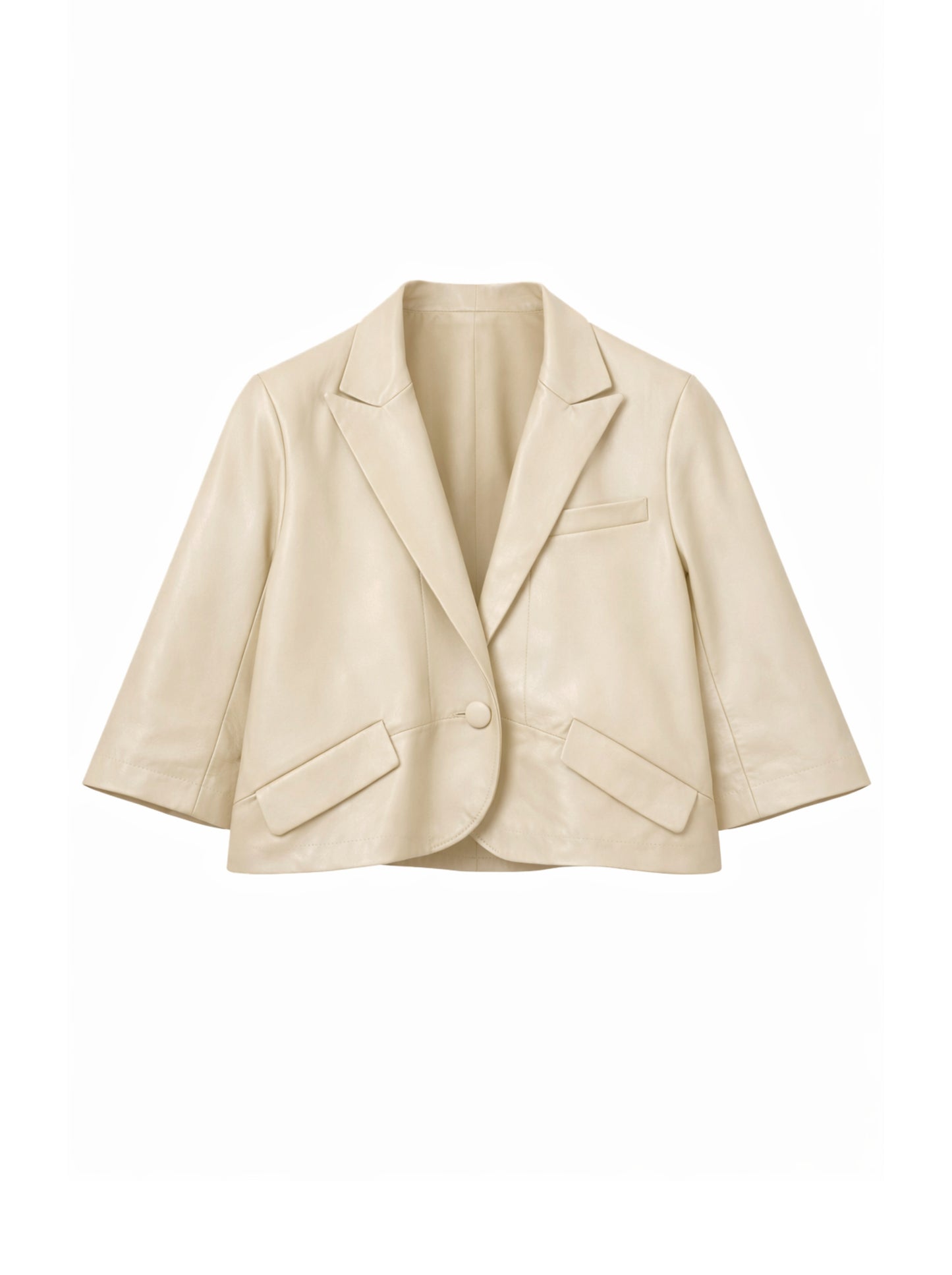 Cropped leather jacket