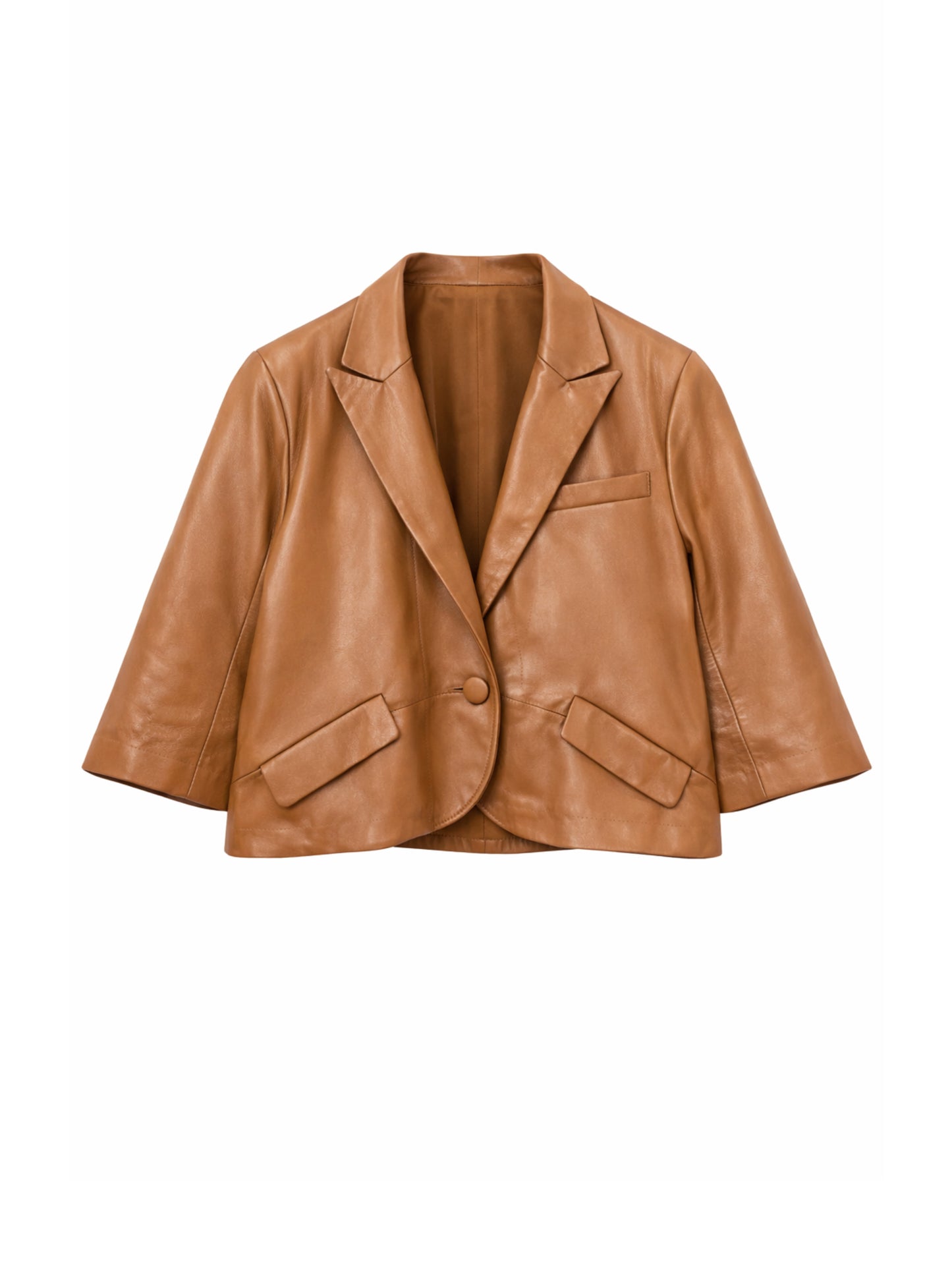 Cropped leather jacket