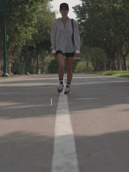 Striped button-down shirt