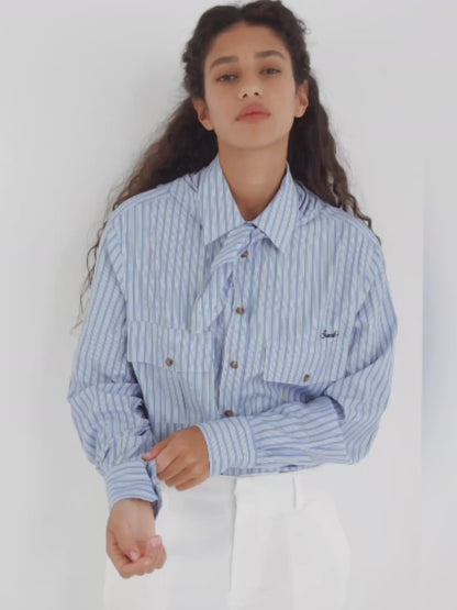 Button-down shirt with handkerchief